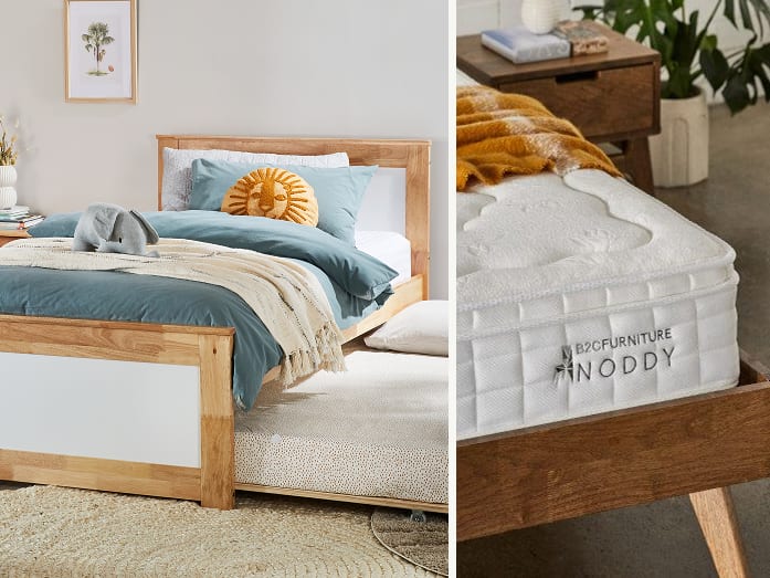 Coco Kids Single Bedroom Buddy Package | Bed + Mattresses with Trundle