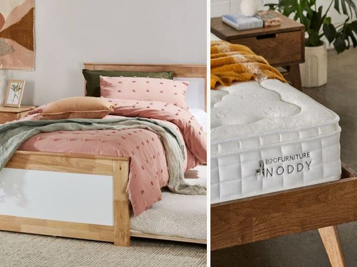 Coco Kids King Single Bedroom Buddy Package | Bed + Mattresses with Trundle