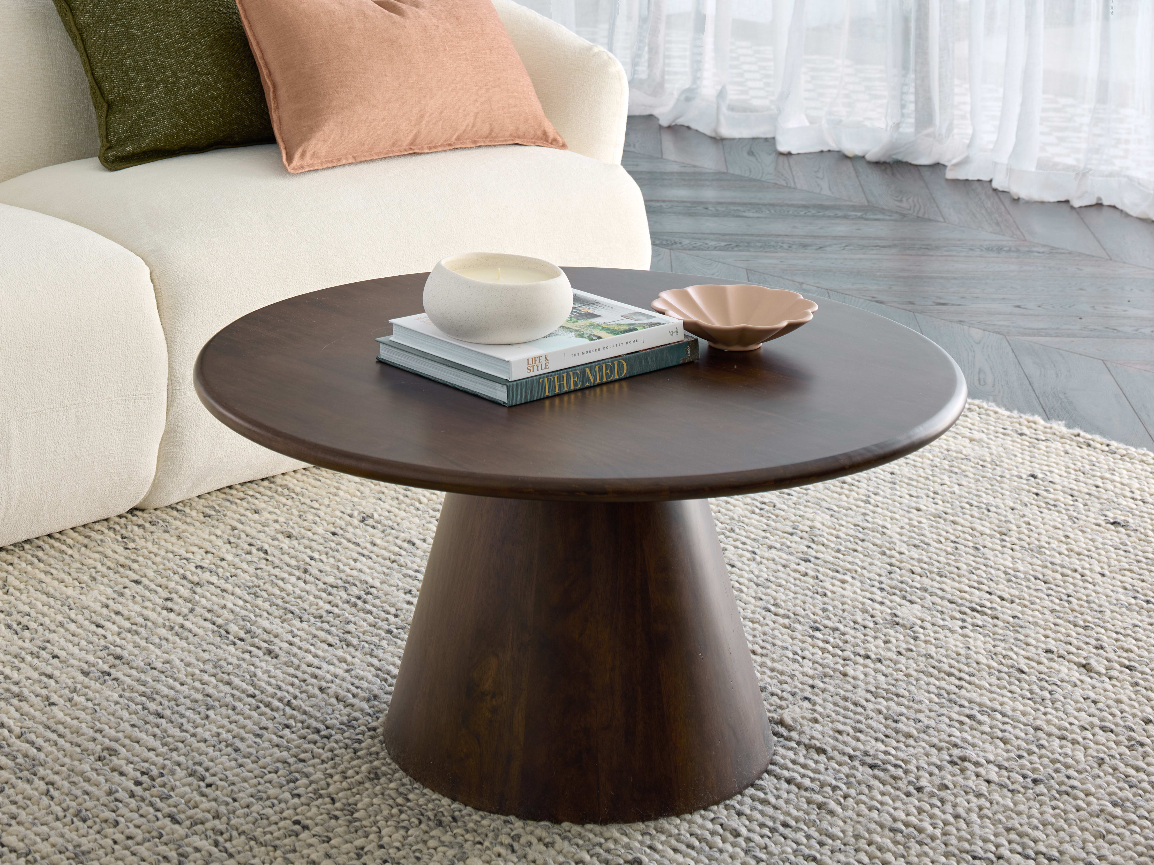Manor Hardwood Round Coffee Table | Arabica Walnut