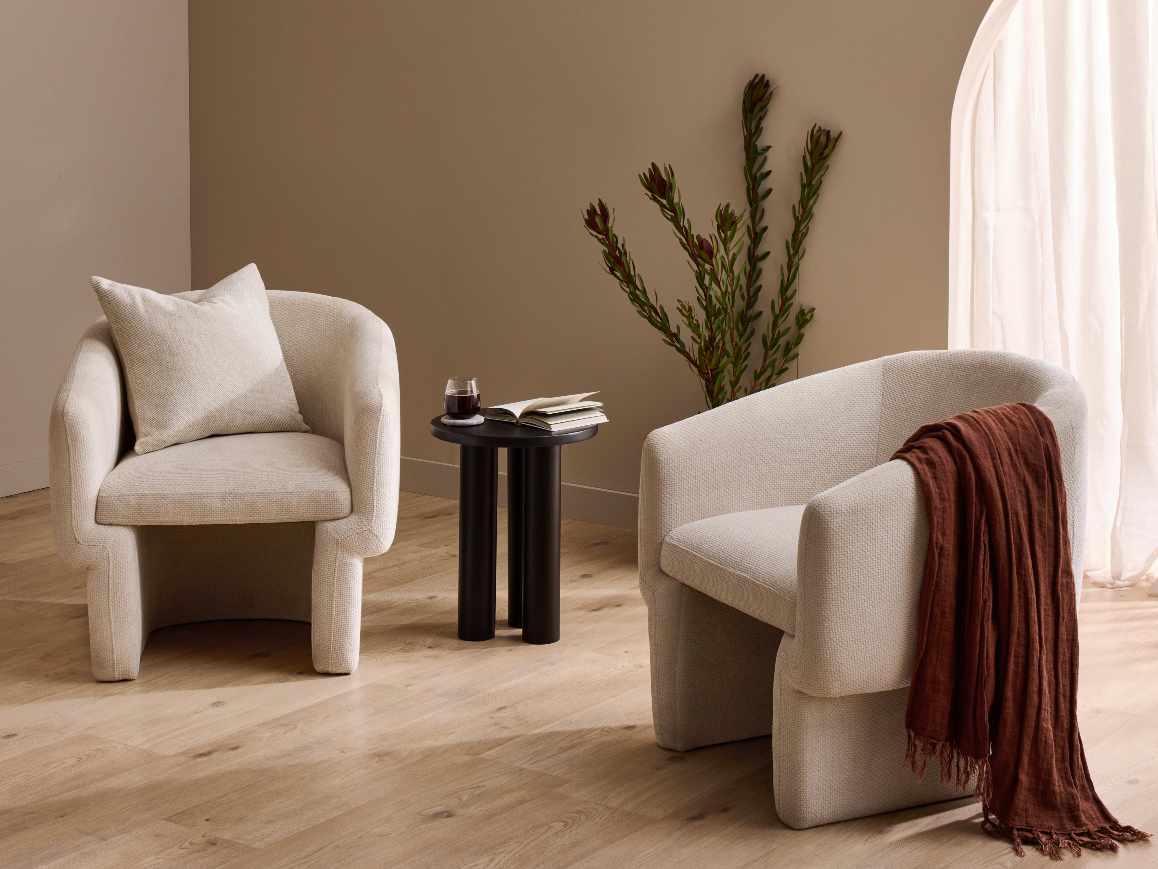 Monet 3PCE Armchair Package | Ivory & Black