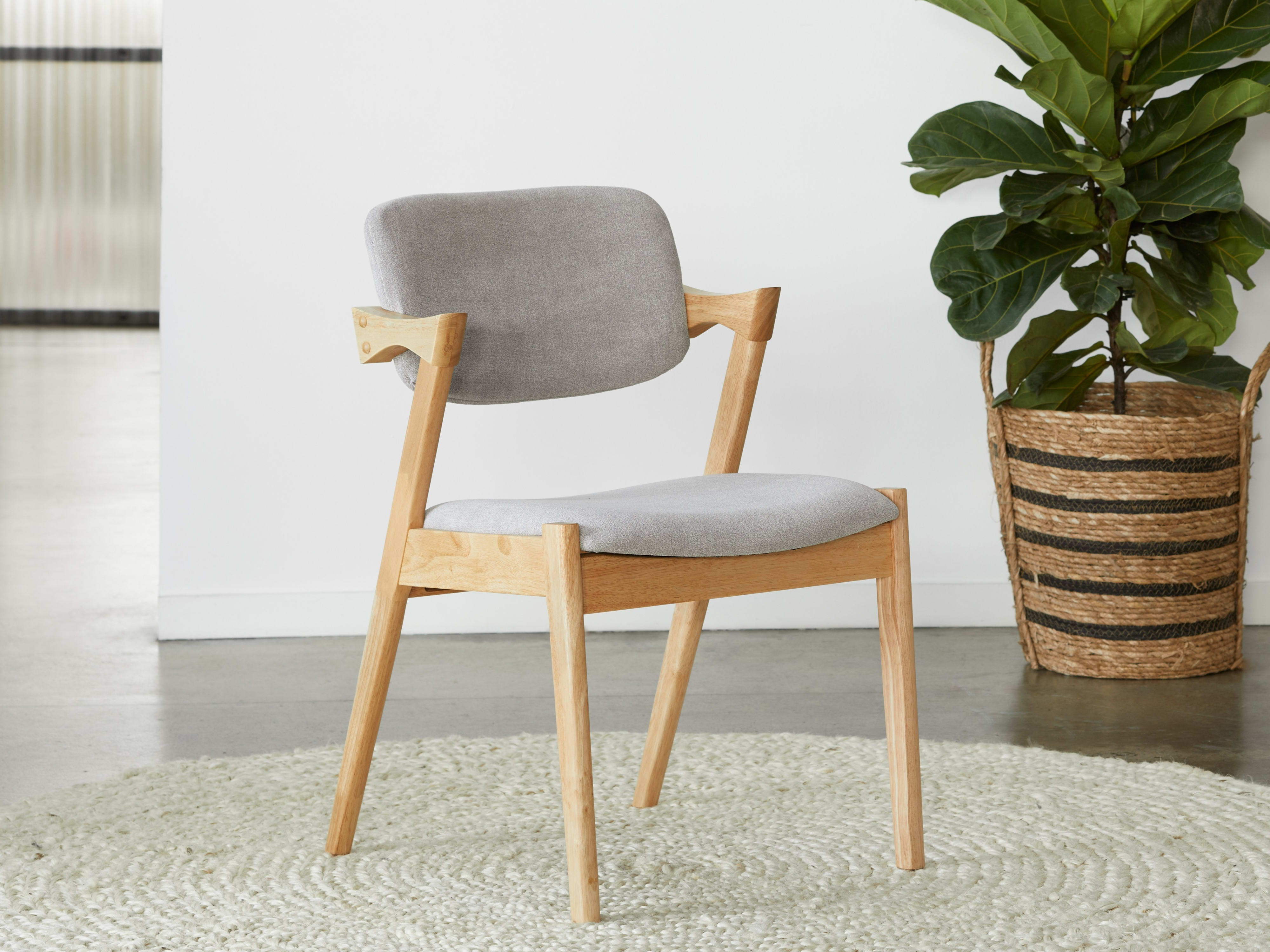 Bella Hardwood Dining Chair | Natural | Grey