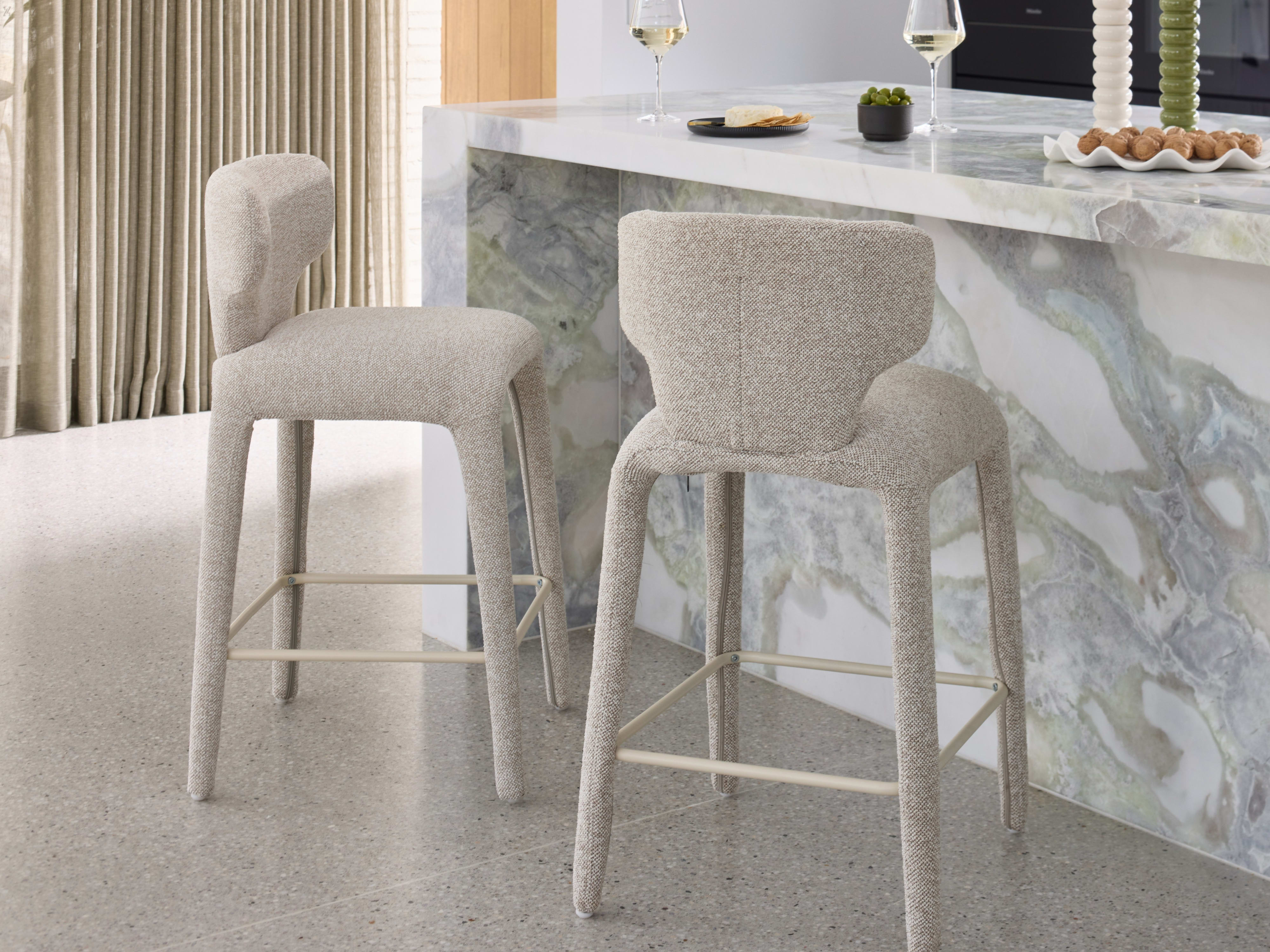 Paris Boucle Counter Stool | Beige Fabric