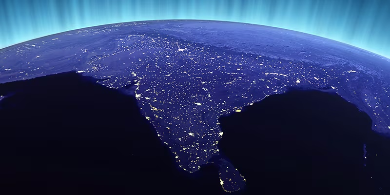 Lit up India from space