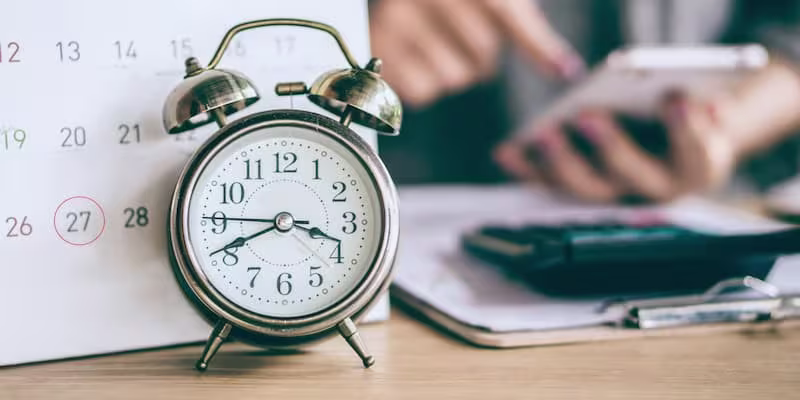 Alarm clock and calendar image