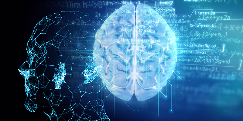 Brain scan and computer text futuristic image
