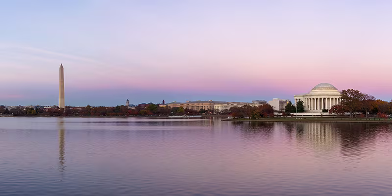 Sunset over a lake