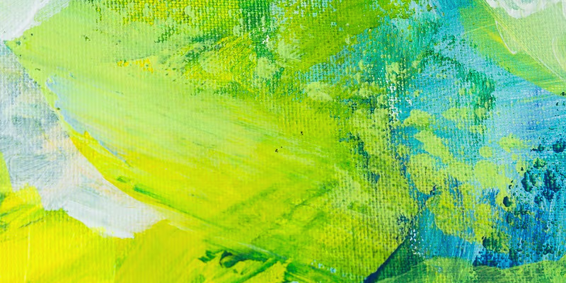 Green and blue abstract paint on cancas image