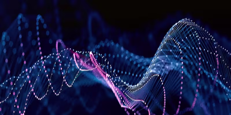 Blue and pink dotted lights image