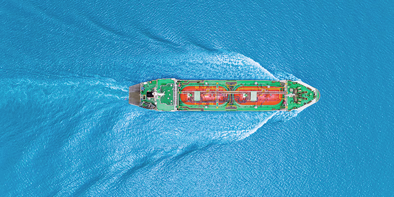 Ariel view of ship