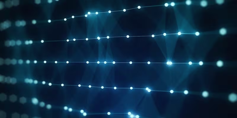 Blue dots on dark blue background