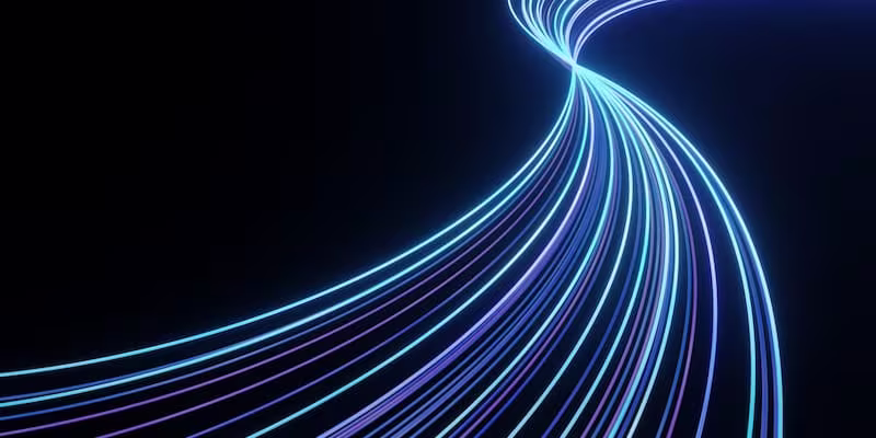 Abstract blue curves