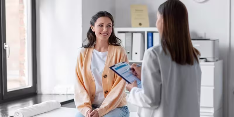 Female doctor and patient