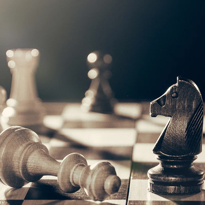 Pieces on a chess board