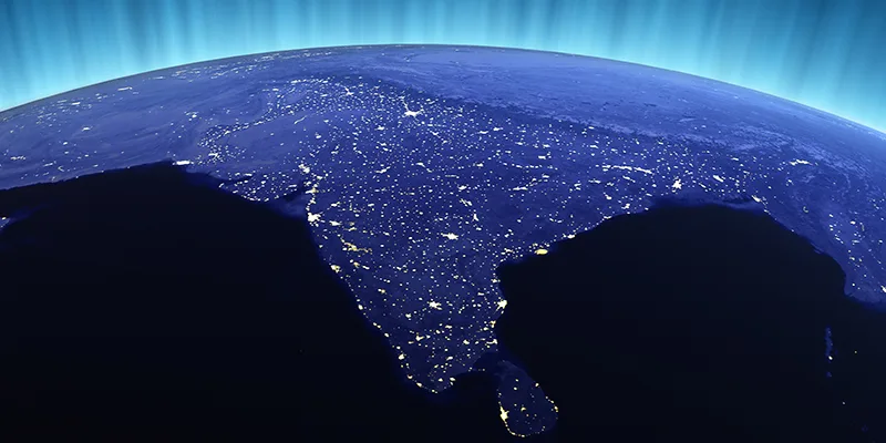 Lit up India from space