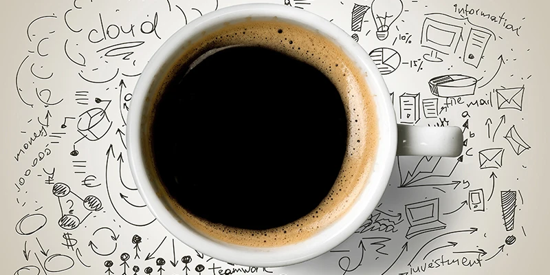 cup of coffee and drawings image