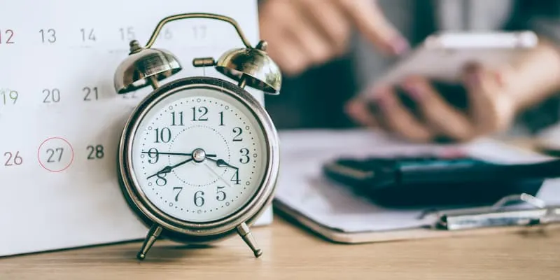 Alarm clock and calendar image