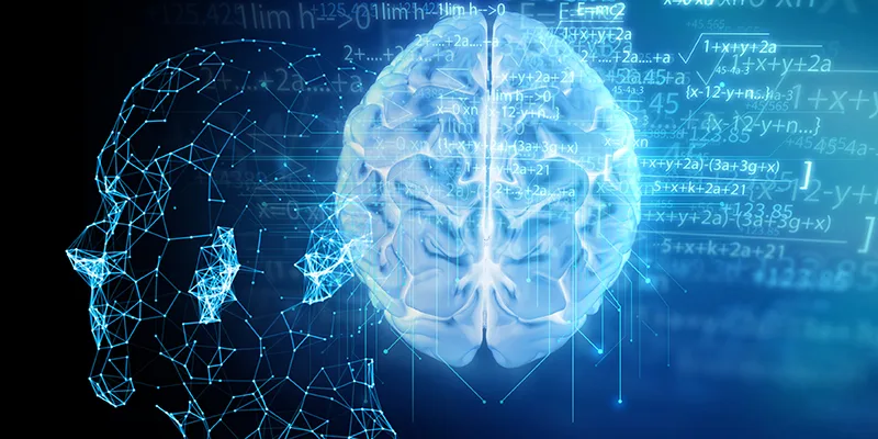 Brain scan and computer text futuristic image