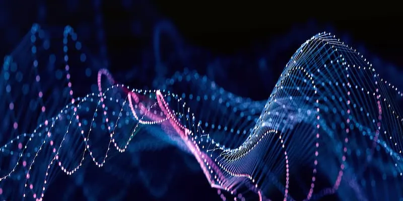 Blue and pink dotted lights image