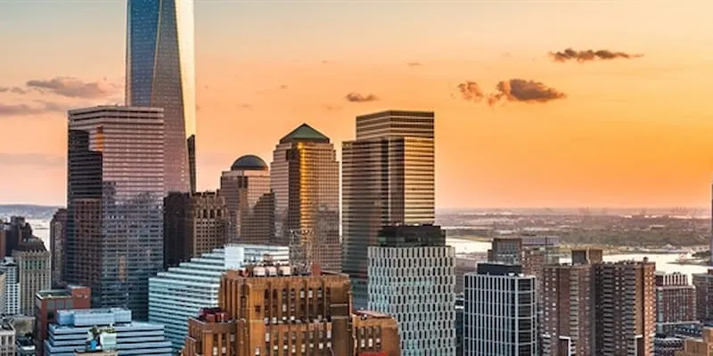 New York skyline at sunrise