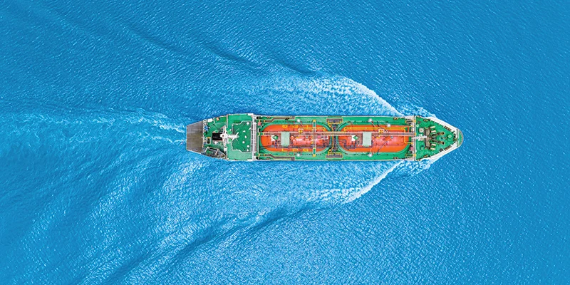 Ariel view of ship