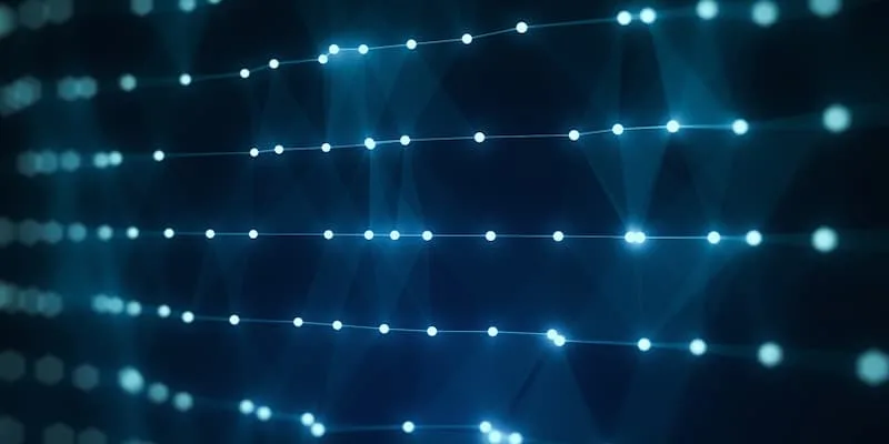 Blue dots on dark blue background