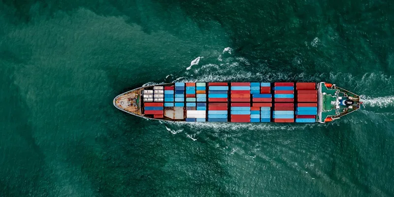 Cargo ship with containers