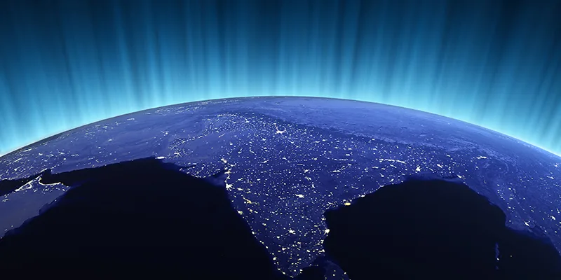 India from space banner