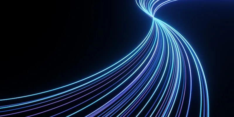 Abstract blue curves