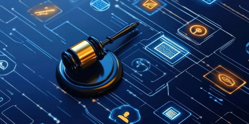 Gavel on circuit board